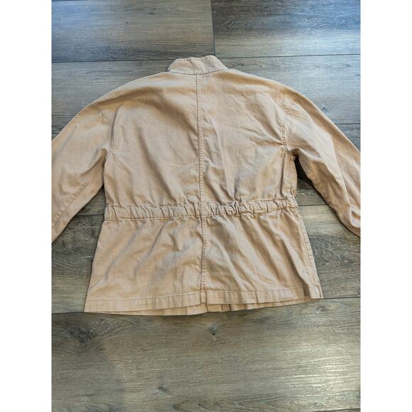 Maurices Women's Khaki Lightweight Jacket Waist Belt Snap Close Size Medium EUC - Picture 2 of 9